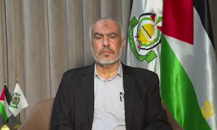 ظهور غازي حمد القيادي في حماس على شاشة الجزيرة